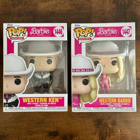 Funko Other - Funko Pop! Barbie The Movie Western Barbie & Ken Set of 2 with POP Protectors